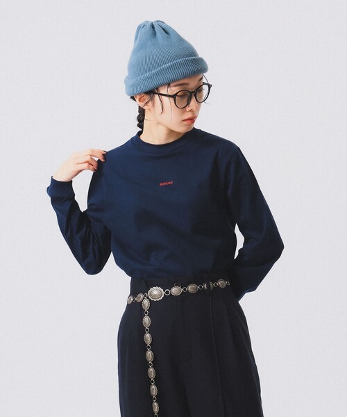 BEAMS BOY tシャツ ボーイ ミニロゴ ロングスリーブ Tシャツ 