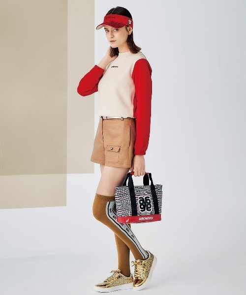 archivio - 【超美品】アルチビオ ベルト レッド ロゴバックル レディース  ゴルフウェア archivio archivio ゴルフベルト レディース｜レディースウエア｜ゴルフ