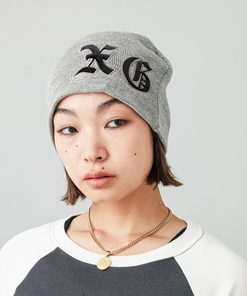X-girl ニット帽 ニットキャップ PATCHED LOGO BEANIE