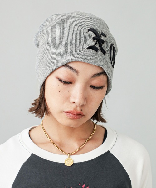 X-girl ニット帽 ニットキャップ PATCHED LOGO BEANIE