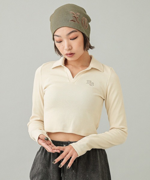 X-girl ニット帽 ニットキャップ PATCHED LOGO BEANIE