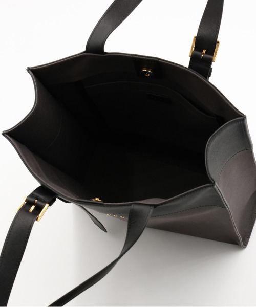 cullni レザートートバッグ高さ 横 マチ ハンドル CULLNI ONLINE STORE / Leather Pocket Canvas Tote Bag