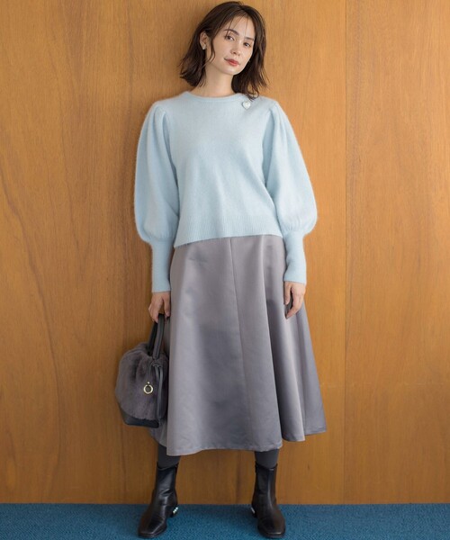 組曲（KUMIKYOKU） ニット セーター フラッフィーファー パフスリーブ