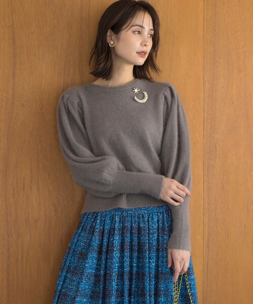 組曲（KUMIKYOKU） ニット セーター フラッフィーファー パフスリーブ