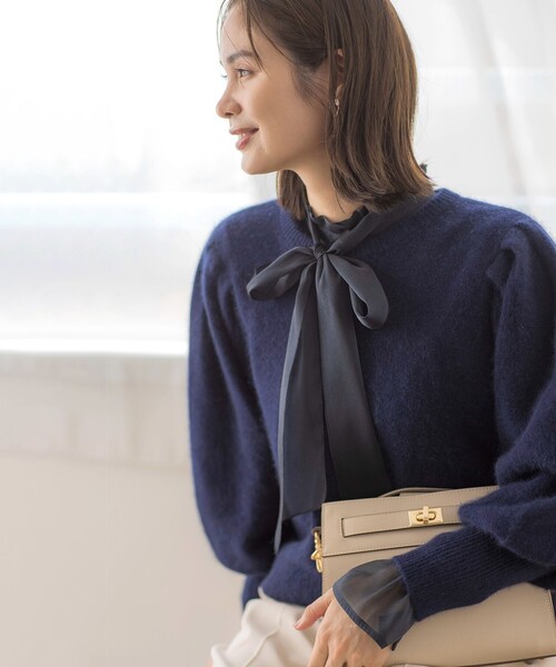 組曲（KUMIKYOKU） ニット セーター フラッフィーファー パフスリーブ