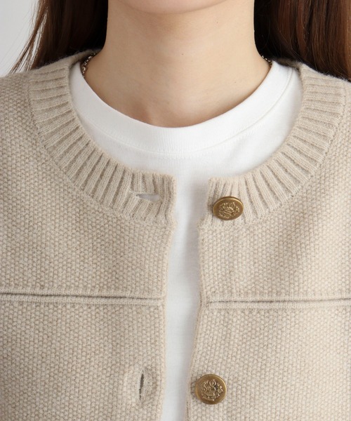 Anna Nicola（アンナニコラ） ブルゾン アウター 鹿の子編み金ボタン