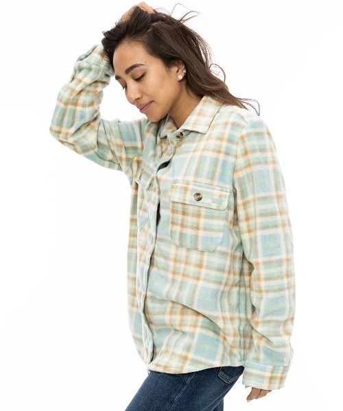 ブラウス シャツ BILLABONG レディース FORGE FLEECE 0 長袖シャツ/ビラボン総柄フリース長袖シャツ レディース