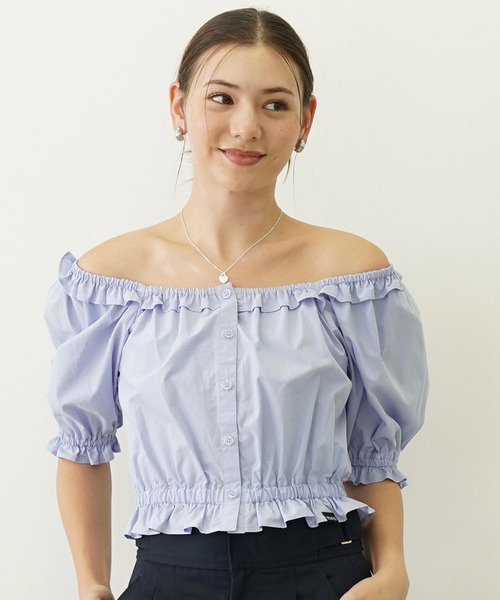 ブラウス シャツ SQUARE NECK PUFF SLEEVE BLOUSE レディース