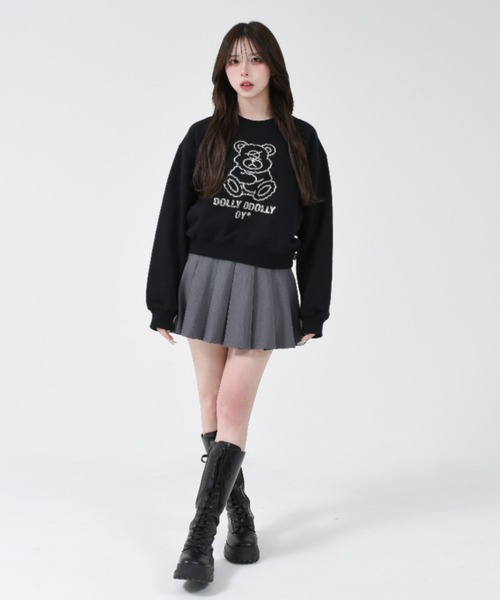 ★OY★STONE DOLLY CROPPED CREWNECK - BLACK★正規品/直送料込 OY トレーナー スウェット 「OY/オーワイ」 STONE DOLLY CROPPED