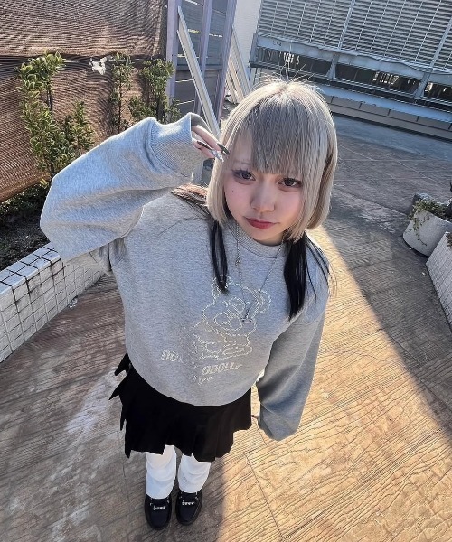 ★OY★STONE DOLLY CROPPED CREWNECK - BLACK★正規品/直送料込 OY トレーナー スウェット 「OY/オーワイ」 STONE DOLLY CROPPED