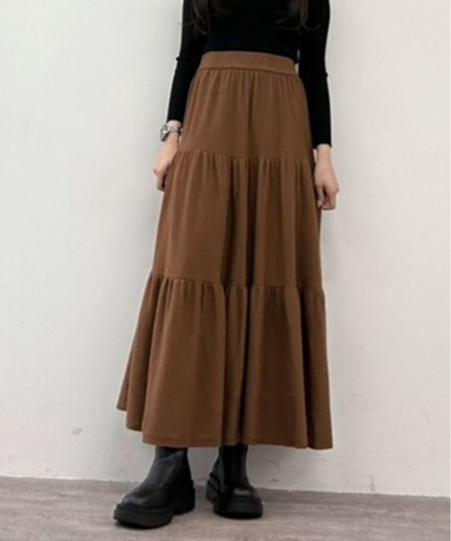 カネコイサオ✨ティアードスカートピコフリル 段々 ブラウン FREE SIZE スカート 三段 ティアード ロング : ZOZOTOWN Yahoo!店 - 通販 - Yahoo