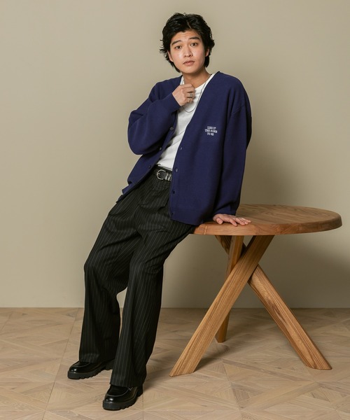 RAGEBLUE（レイジブルー） カーディガン ワンポイント刺繍/レター