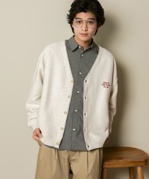 RAGEBLUE（レイジブルー） カーディガン ワンポイント刺繍/レター