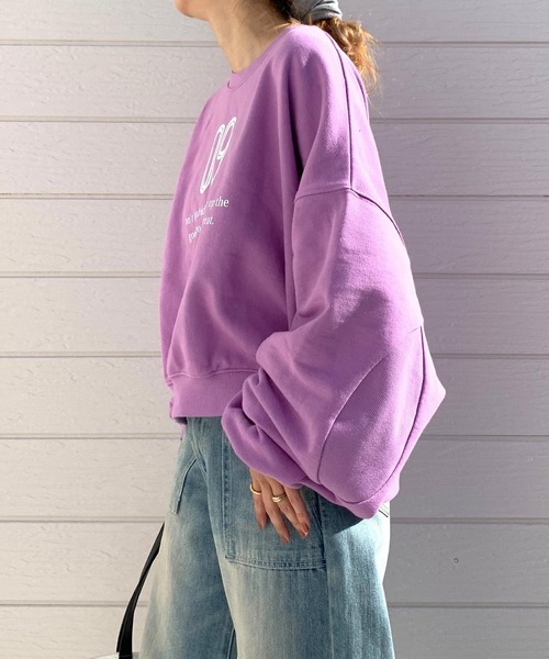 Q トレーナー スウェット 裏毛09プリントトレーナー レディース