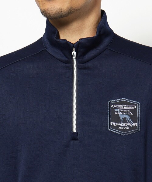 adabat（アダバット） tシャツ クロスロゴハーフジッププルオーバー