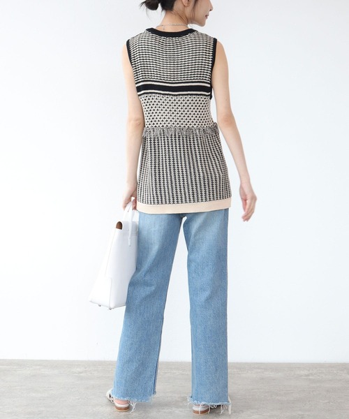 CHIGNON ジャガード編みノースリニット CHIGNON】ジャガード編みノースリニット – LILA & CITTA ONLINE SHOP