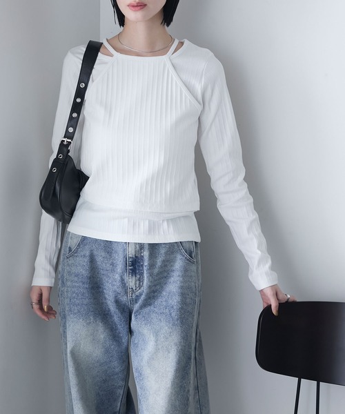 forksy.（フォルクシー） tシャツ 「forksy.」ホルターネック リブ