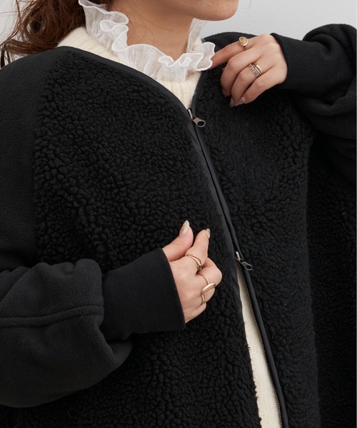 「Libra Cue」 ノーカラーコート FREE ブラック レディース_画像2