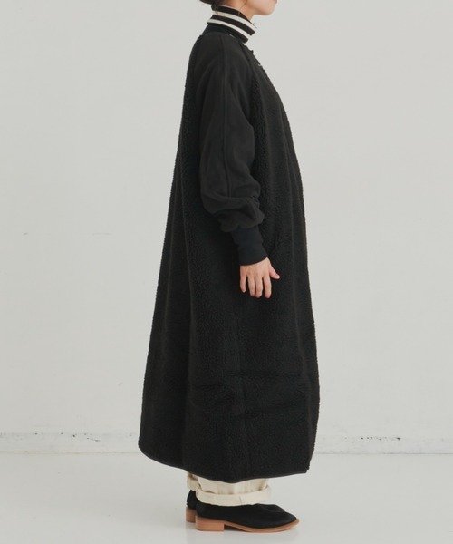 「Libra Cue」 ノーカラーコート FREE ブラック レディース_画像8