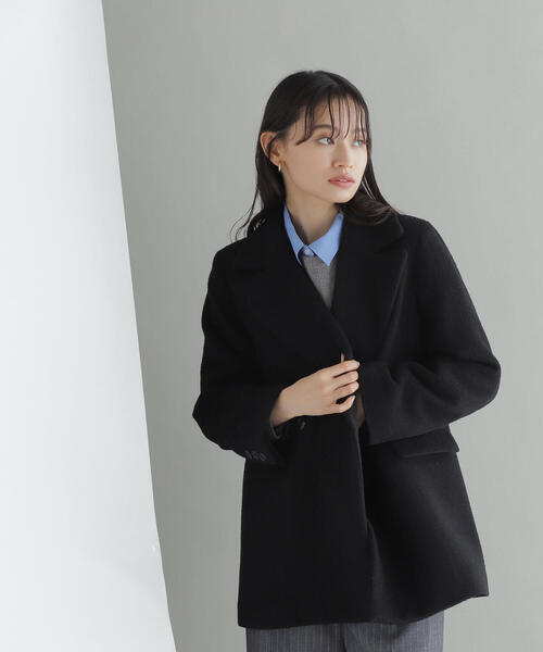 ナチュラルビューティーベーシック　アウター　コート　ピーコート NATURAL BEAUTY BASIC（ナチュラルビューティーベーシック