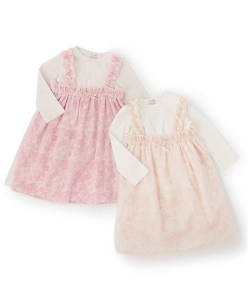 POPPY☆花柄チュールワンピース Flower puff sleeve tiered one-piece – POPPY