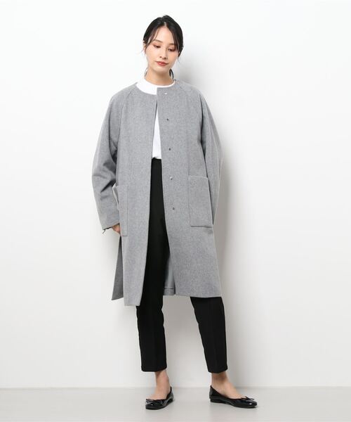 【JOURNAL STANDARD relume】グレー ノーカラー コート M JOURNAL STANDARD relume（ジャーナルスタンダード レリューム） ノー