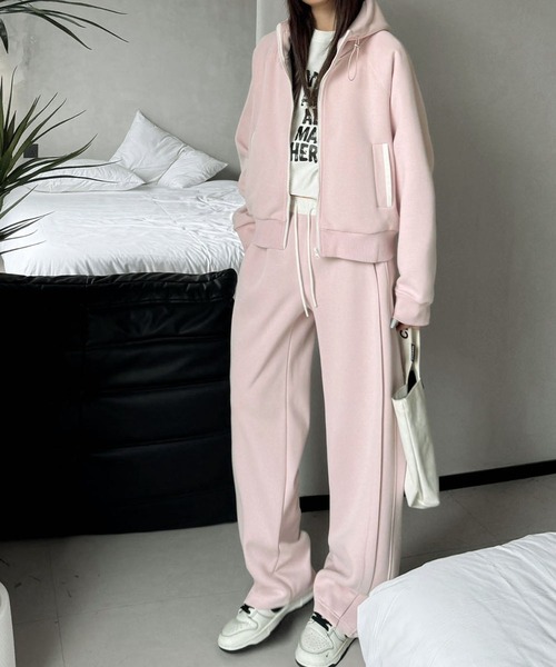新品 バンデル 上下セット パーカー+パンツ ピンク×白 XL 楽天市場】PINK☆スウェット上下【半袖ジップアップZIPパーカー