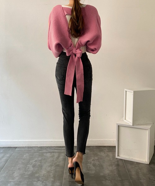 「me+em select」 ニットボレロ FREE ベージュ レディース_画像5