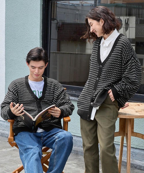 「BARK MANHATTAN」 ニットカーディガン L ネイビー メンズ_画像2