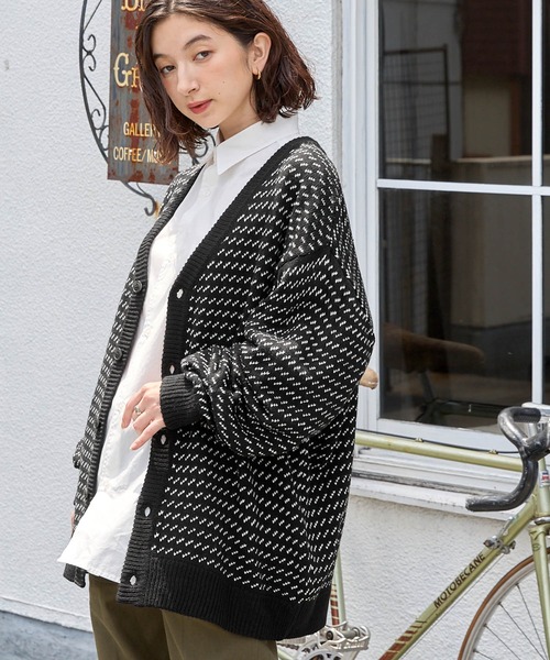 「BARK MANHATTAN」 ニットカーディガン L ネイビー メンズ_画像6