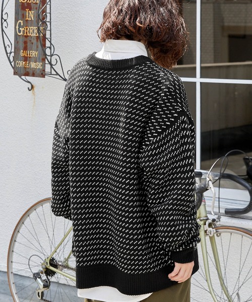 「BARK MANHATTAN」 ニットカーディガン L ネイビー メンズ_画像8