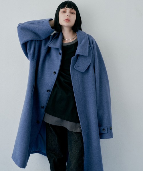AIVER（アイバー） ステンカラーコート MEDIUM ブルー メンズ