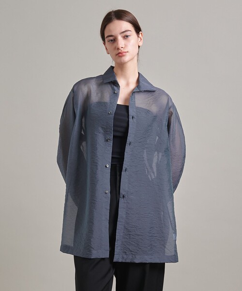 ブラウス シャツ 「LOEFF」オーガンジー シャツ レディース