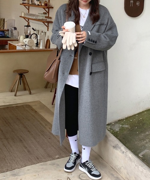 「MAISON DE THERESE」 「shirongfushi」チェスターコート X-SMALL グレー レディース_画像7