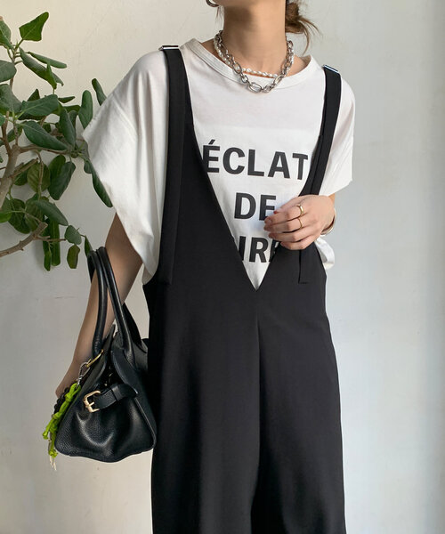 DouDou tシャツ タックスリーブロゴTEE レディース : ZOZOTOWN