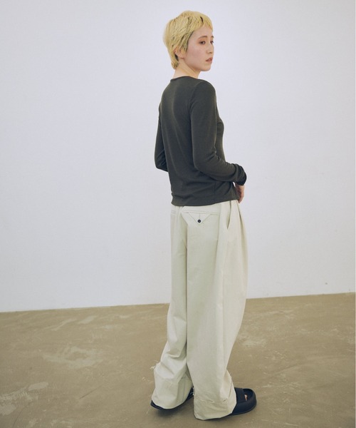 lit スラックス パンツ Half Up Tuck Pants レディース