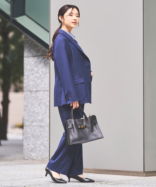 スラックス パンツ 「Premium」super100’sウールブレンドフレアパンツ レディース_11