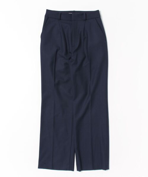 スラックス パンツ 「Premium」super100’sウールブレンドフレアパンツ レディース_14