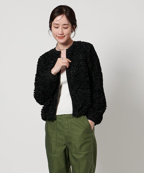新品未使用 フラワー チュール レース ブルゾン 花柄 ジャンパー ジャケット UNITED ARROWS ブルゾン アウター フラワー チュール レディース