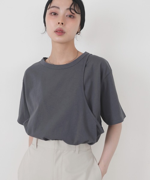 tシャツ アシンメトリーTシャツ レディース Amazon | [X-CHEN] 変形 tシャツ レディース メンズ 半袖 五分袖