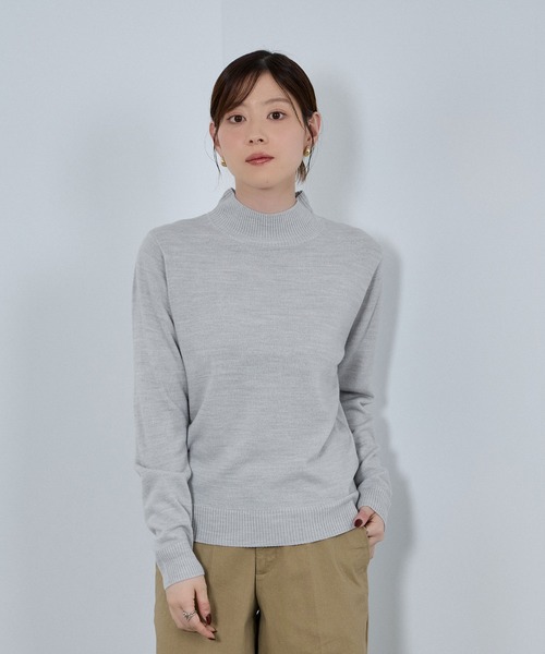 NAVY ニット セーター カシミヤタッチハイネック レディース 