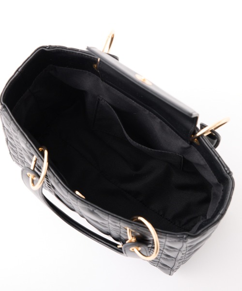 限定❤ 非売品 ❤ノ ブラック キルティングミニバッグ 早い者勝ち！ ヤーキ YAHKI ヴィーガンレザーキルティングトートバッグ （BLACK