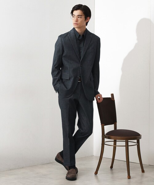 【新品】テーラードカラージャケット（デニム） ジャケット テーラードジャケット HOOK -select- デニム切り替え