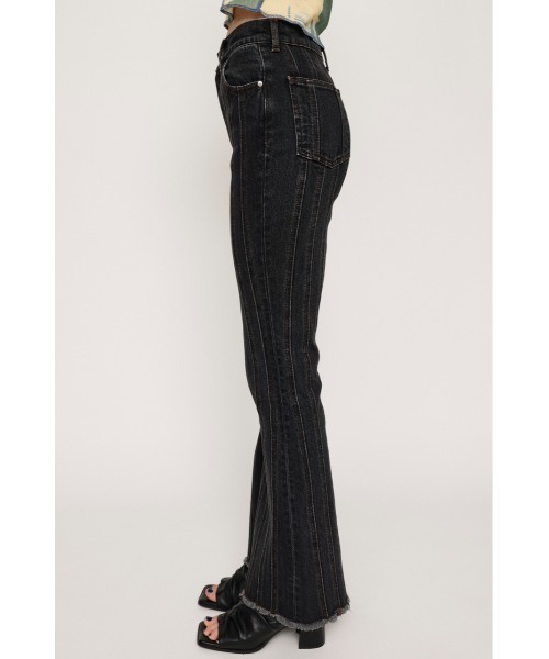 「SLY」 加工ブーツカットデニムパンツ 1 ブラック レディース