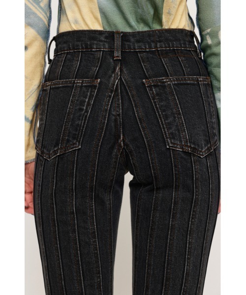 「SLY」 加工ブーツカットデニムパンツ 1 ブラック レディース