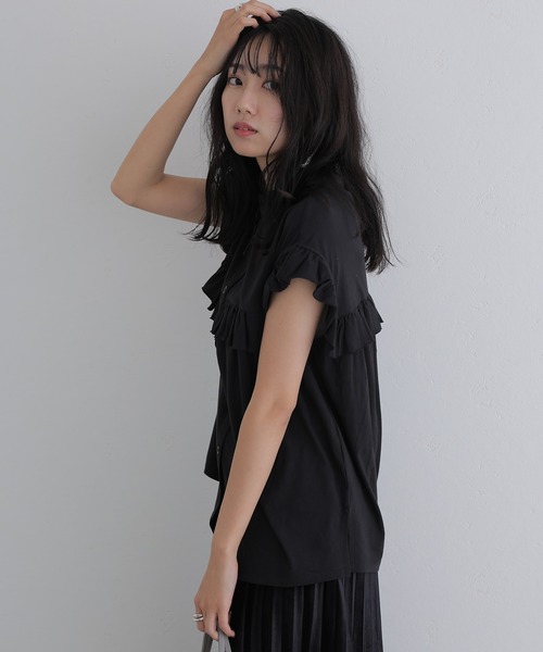 「ElegChic」 「LARU」ノースリーブブラウス M カーキ レディース_画像3