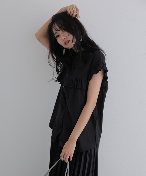 「ElegChic」 「LARU」ノースリーブブラウス M カーキ レディース_画像5