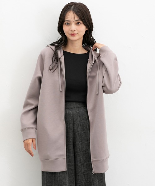 Honeys（ハニーズ） パーカー きれいめロングジップ レディース