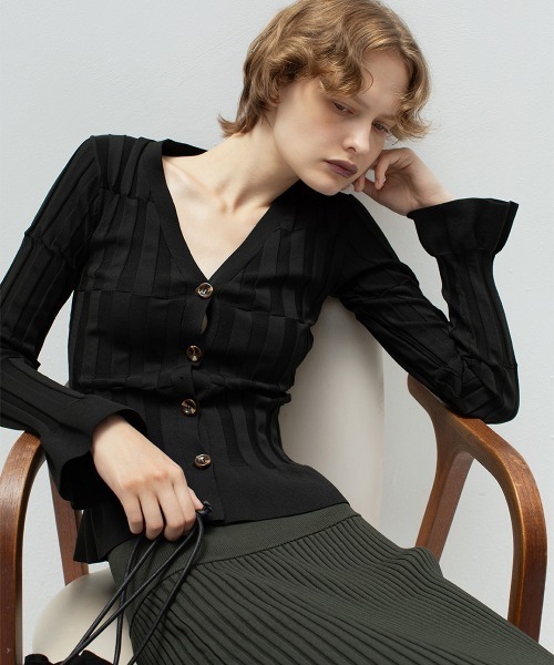 leinwande（ラインヴァンド） カーディガン Grid Rib Cardigan