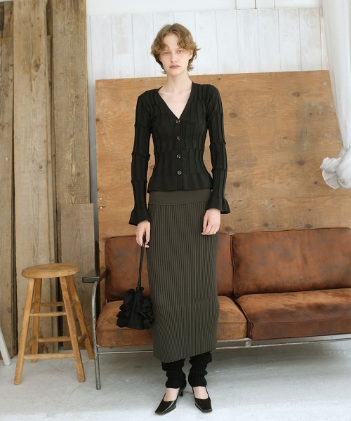 leinwande（ラインヴァンド） カーディガン Grid Rib Cardigan